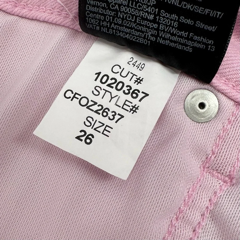 NYDJ Jeans Curves 360 Women's 26 Pink Slim Straight Ankle Stretch cfoz2637-read